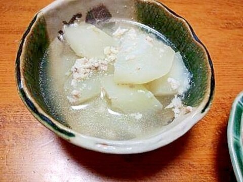 冬瓜と　鶏ひき肉の　ほっこり煮物